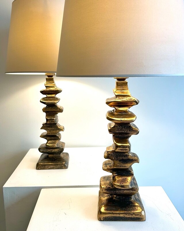 Pair of sculptural lamps